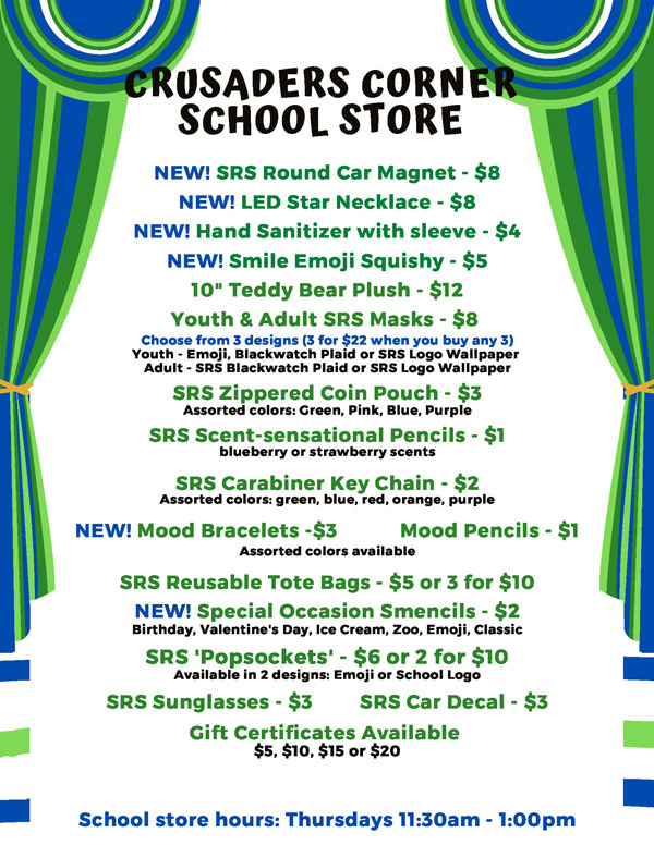 Crusaders Corner School Store flyer