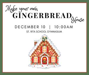Gingerbread house event flyer