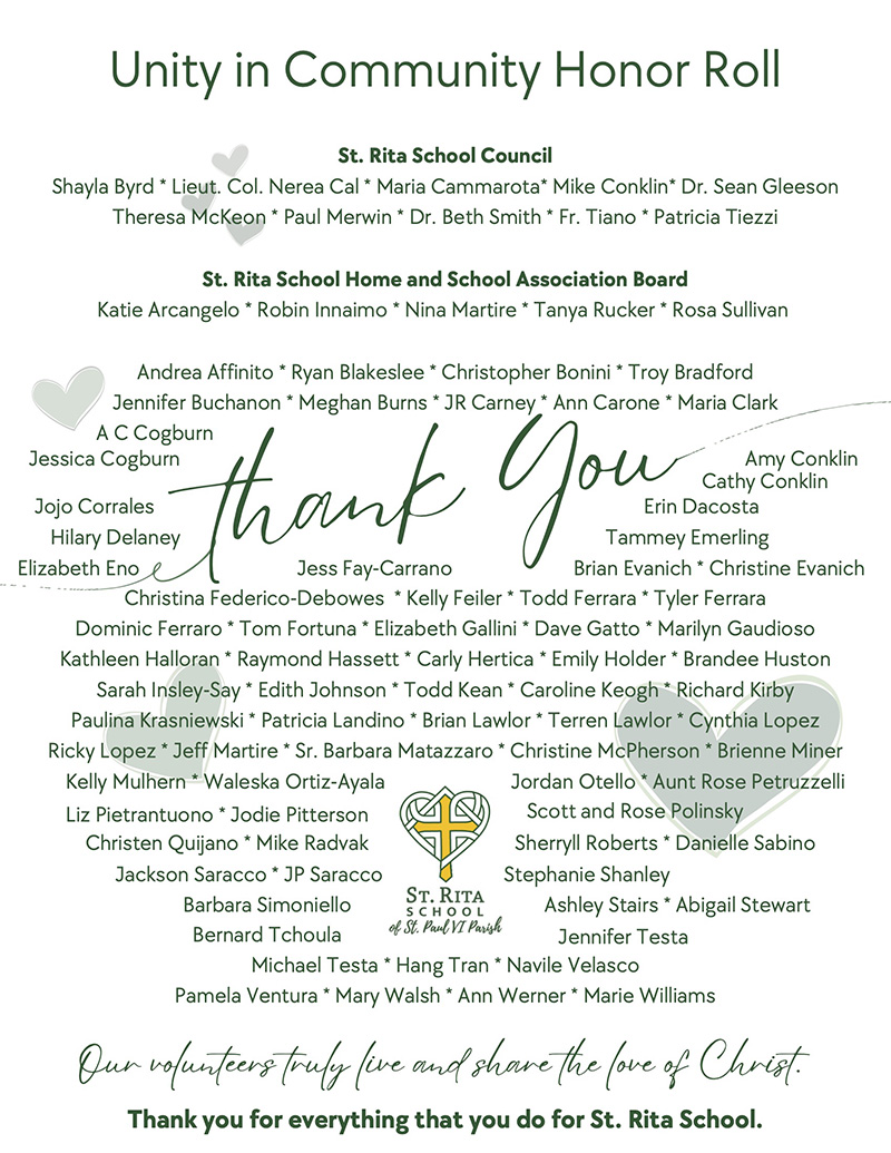 2025 Volunteer Honor Roll